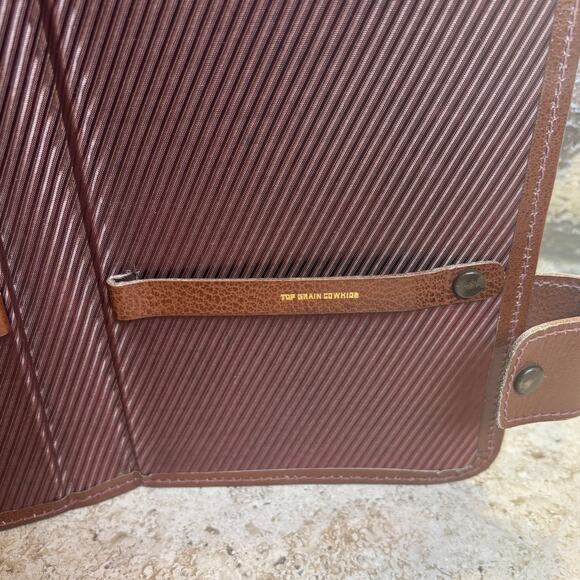 Vintage Brown Cowhide Leather Tie Case Travel Storage Hanger Organizer - Picture 4 of 6